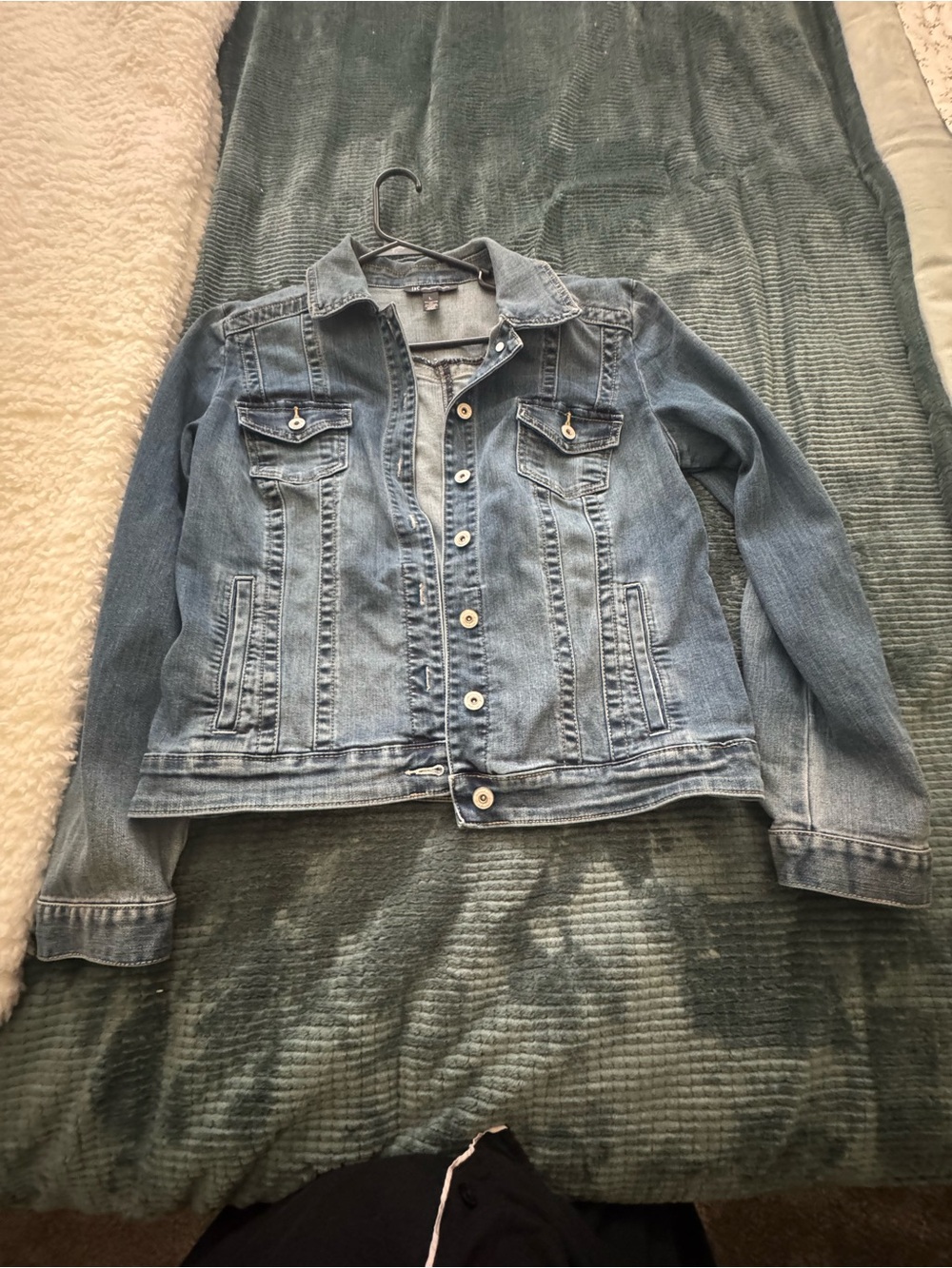 Light Blue Denim Jean Jacket with Button-Front